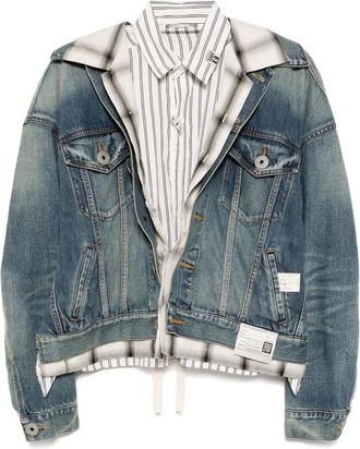 Miharayasuhiro Giacca denim con schiena scoperta - Blu