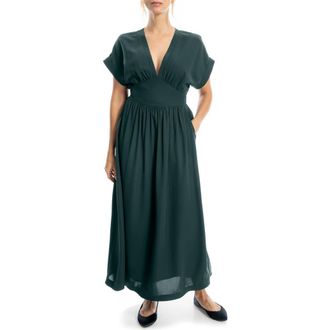 Max Studio V-Neck Maxi Dress in Hunter Green at Nordstrom Rack, Size X-Large