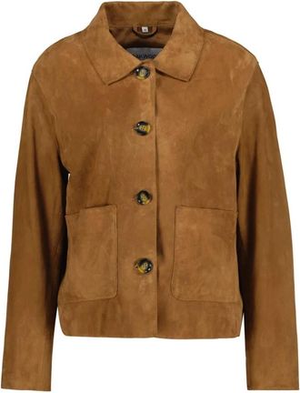 Oakwood Houston Jacket - Dames - Leren en Su&egrave;de Jassen - Bruin - L - Leer - Jassen