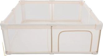 OEM Parque Infantil, Estructura Met&aacute;lica, Dise&ntilde;o Port&aacute;til, Color Beige, 130 X 130 X 70 Cm