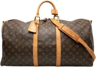 Louis Vuitton Pre-owned Weekend Bags, female, Brown, Size: ONE SIZE Pre-owned Keepall Bandouliere 55