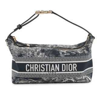 Dior Navy Fabric Leather Pouch (Pre-Owned)