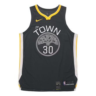 Nike Golden State Warriors Statement Edition Stephen Curry 30 AU Jersey GSW Black Yellow 863152-060