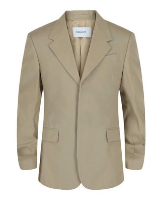 Ferragamo Womens Single-Breasted Blazer In Beige