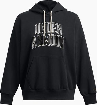 Under Armour Womens Icon Hooded Neck Drop Shoulder Oversize Fit Top - Black - Size: 10