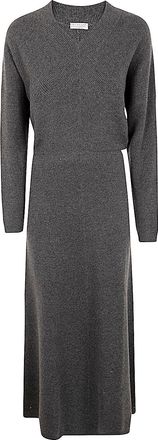 Brunello Cucinelli Brunello Cucinelli Womens Cashmere Long Dress - Grey - Size Medium