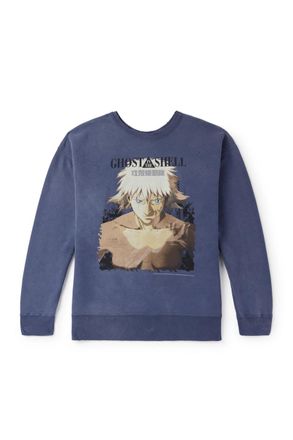 Saint Mxxxxxx + Ghost in the Shell Distressed Printed Cotton-Jersey Sweatshirt