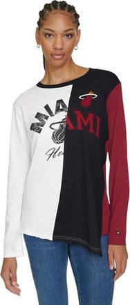 Tommy Jeans Womens Tommy Jeans White/Black Miami Heat Amelia Color Blocked Long Sleeve T-Shirt at Nordstrom, Size X-Large