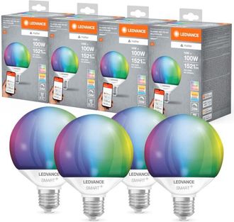 Ledvance Ledvance Lampada Led Smart+ Matter, Smerigliata, 14W, 1521Lm, Forma a Globo E27, Luce Colorata e Luce Bianca, Compatibile con Google, Alexa, Apple