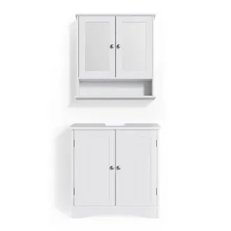 Vicco Conjunto De Muebles De Ba&ntilde;o Bianco, Blanco, 2 Piezas