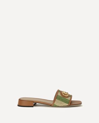 Valentino Garavani VLogo Signature raffia slide Sandals Female 37.5