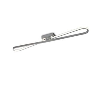 Netlighting Bucle Flush Ceiling Light 36W LED 3000K 3150lm Chrome Frosted Acrylic in Silver