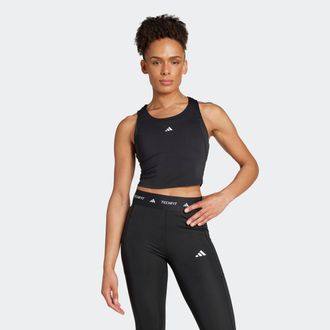 adidas Tanktop ADIDAS PERFORMANCE TF CROP TK, Damen, Gr. XL, schwarz, Obermaterial: 83% Polyester, 17% Elasthan, Rundhals, Tops Tanktop