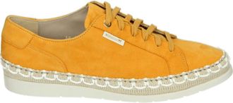 Mephisto Sportieve Lage Damesschoenen Oranje - Dames - Sneakers - Oranje - 37 1/2 EU - Leer - Schoenen