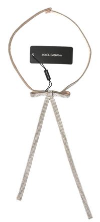 Dolce & Gabbana Womens Beige Silk Clear Crystal Bow Waist Belt - One Size