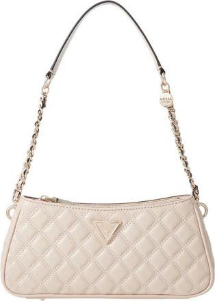 Guess Giully Top Zip Schoudertas - Dames - Schoudertassen - Beige - ONE Size - Tassen