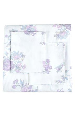 Melange Home Rose Percale Cotton Duvet Cover & Sham Set in Violet at Nordstrom Rack, Size King