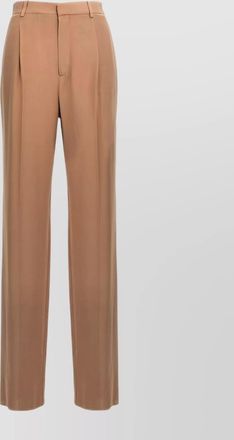 Saint Laurent silk crepe trousers with pockets and pleats