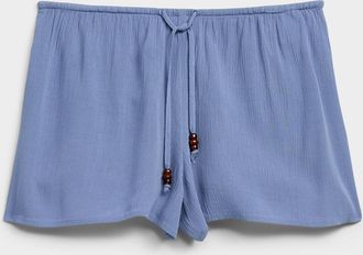 Twik Womens Crinkled elastic-waist mini short