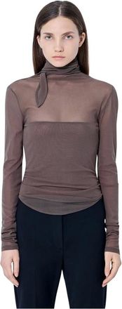 Christophe Lemaire Tops, Dames, Bruin, L, Ballerina Foulard Top