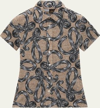 Loewe x Paulas Ibiza Cotton-Blend Large Logo Buttoned Shirt