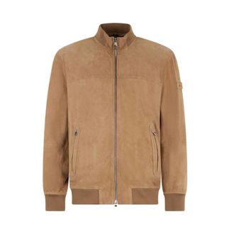Peuterey Leather Jackets, male, Brown, Size: M Bomber Jacket in Suede