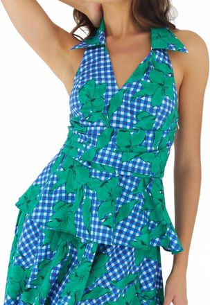 Hutch Colbie Top In Multi Gingham Backed Floral