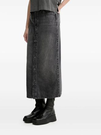G-Star button-front denim midi skirt - women - Recycled Cotton/Recycled Polyester/Cotton/Organic Cotton - 27 - Grey