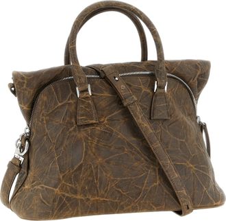 Maison Margiela Womens Brown Goatskin Shoulder Bag