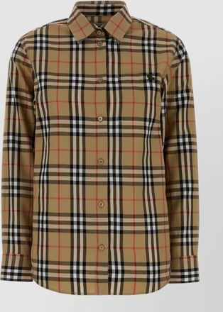 Burberry cotton shirt embroidery collar long sleeves checks