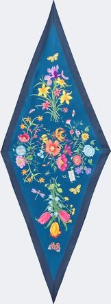 Gucci Pa&ntilde;uelo Gucci Flora de sarga de seda