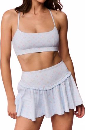 LoveShackFancy Sweetheart Cadelle Sports Bra In Chapparal Blue
