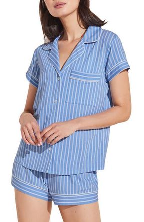 Eberjey Gisele Printed Short Pajamas in Nordic Stripes Blue/ivory at Nordstrom, Size X-Small