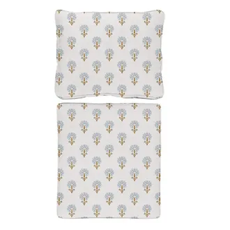 Ballard Designs Replacement Seat and Back Cushion Set with Zipper - 25x47.5 - Box Edge, Montrose Cornflower - Ballard Designs