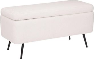 Atmosphera Atmosphera - Banco Aurora - Madera Y Metal - Blanco - 100x40 Cm Cr&eacute;ateur DInt&eacute;rieur