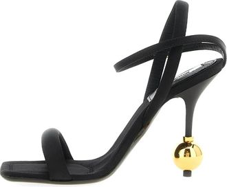 Moschino Sandalo Satin Holiday - Dames - Sandalen met hakken - Zwart - 39 EU - Leer - Schoenen