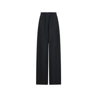 Jil Sander Pantalones anchos de crep&eacute; - Trousers - Mujer - Negro - XL