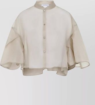 Max Mara organza cape cropped high low hem