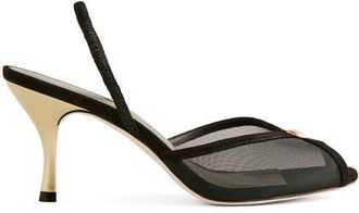 Reformation Paula Slingback Sandal in Black Mesh at Nordstrom, Size 10.5