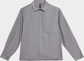 Sease Mens New Gate Invisible-Zip Snap-Front Shirt