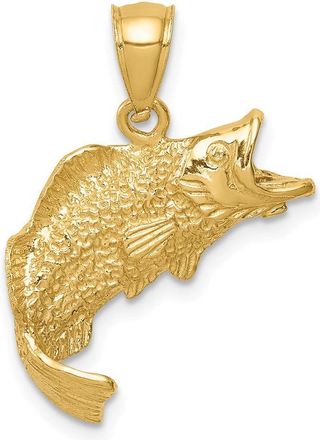 Diamond2Deal 14k Yellow Gold Fish Pendant