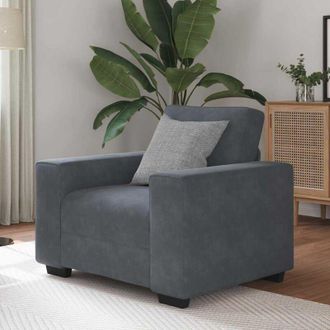vidaXL Sill&oacute;n De Terciopelo Gris Oscuro 60 Cm Vidaxl