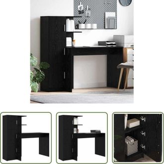 vidaXL vidaXL Scrivania con mensole - Scrivania 2 pcs Rovere Nero