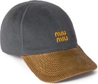 Miu Miu cotton baseball cap - women - Cotton - S - Grey