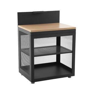 Sweeek M&oacute;dulo cocina exterior de acero y decoraci&oacute;n de madera 1 estante