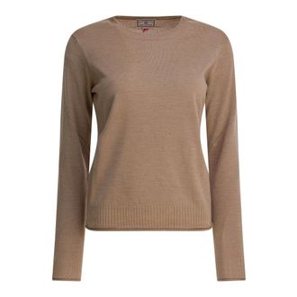 Ines De La Fressange Round-neck Knitwear, female, Beige, Size: L Womens Clothing Knitwear Beige Aw25