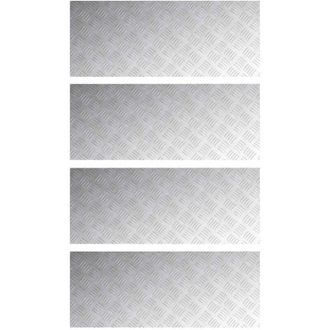 vidaXL Vidaxl - Placas En Cuadr&iacute;cula 4 Pcs Plateado 100 X 40 Cm Aluminio