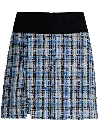 BOSS tweed mini skirt - women - Recycled Cotton/Wool/Polyester/Other fibres/Polyacrylic/Polyester/Viscose/Viscose - 34 - Blue