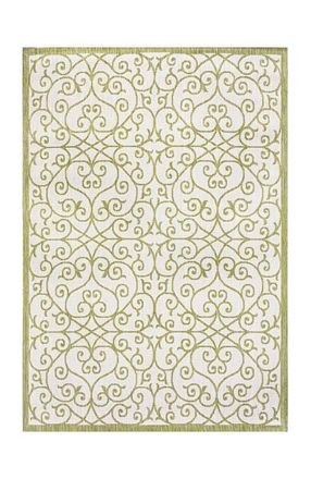 Jonathan Y Designs Madrid Vintage Filigree Textured Weave Indoor/Outdoor Area Rug in Green/cream at Nordstrom, Size 5Ft 0In X 5Ft 0In