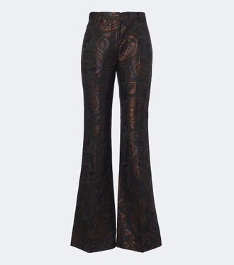 Etro Paisley jacquard cotton flared pants
